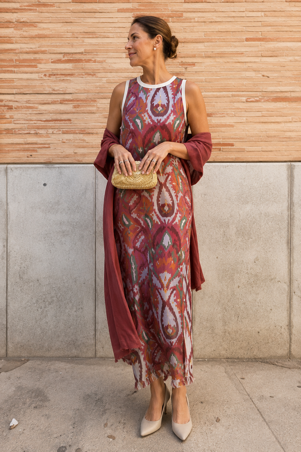 conjunto 2 piezas bohemio etnico retro gris