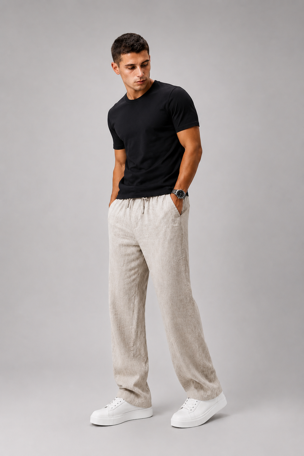 sandro-pantalones-de-playa-de-lino