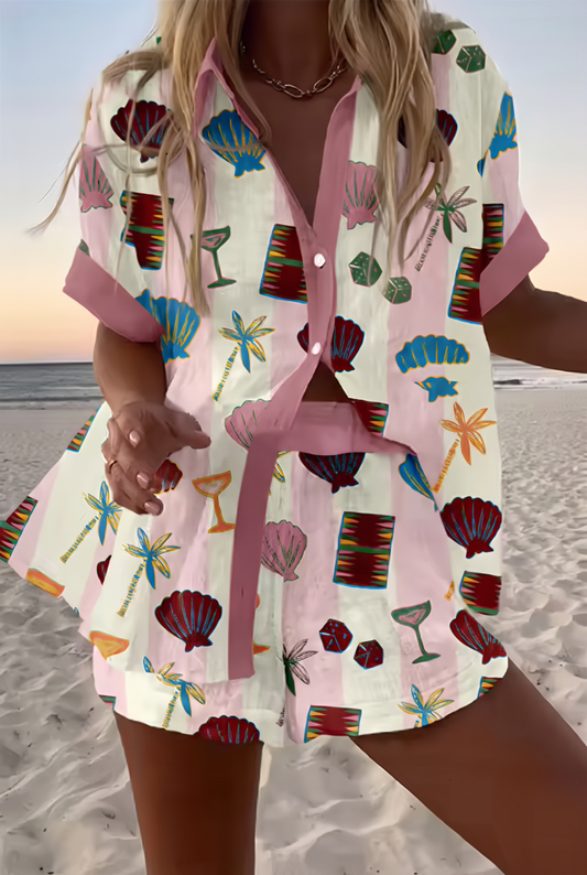 LOLA™ | Conjunto camisa y short estampado pop art