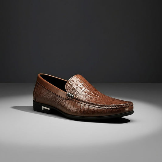 ROMÁN | Mocasines Grabados Efecto Cocodrilo