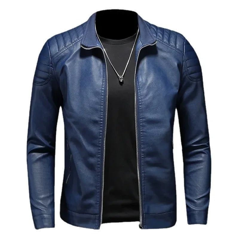 Alberto | Chaqueta de Piel con Cuello Alto