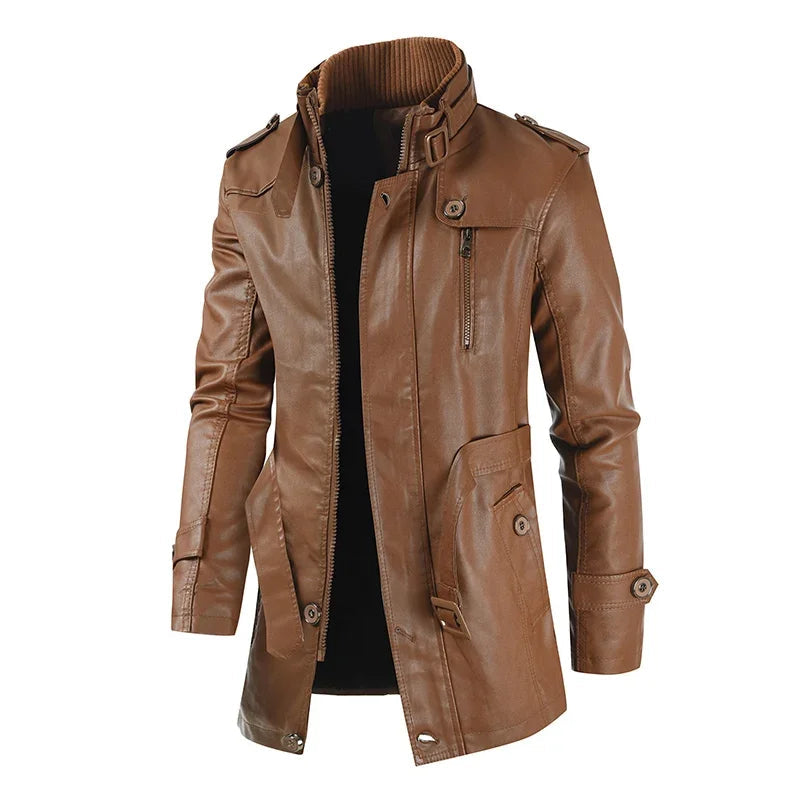 Filippo | Chaqueta Biker Larga de Piel