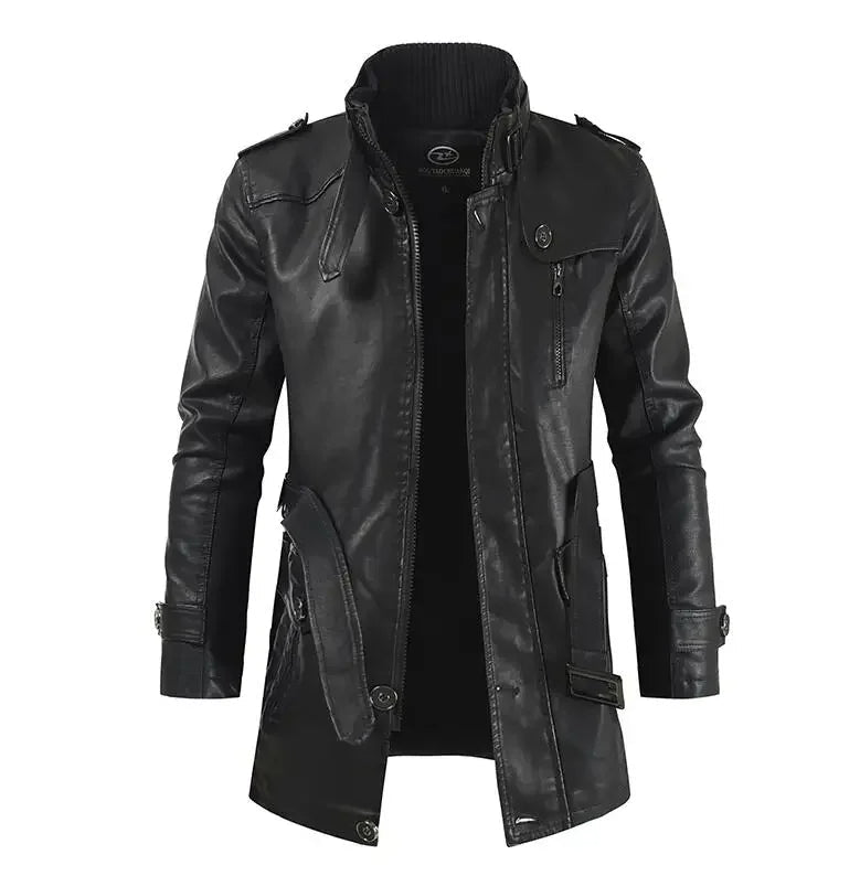 Filippo | Chaqueta Biker Larga de Piel