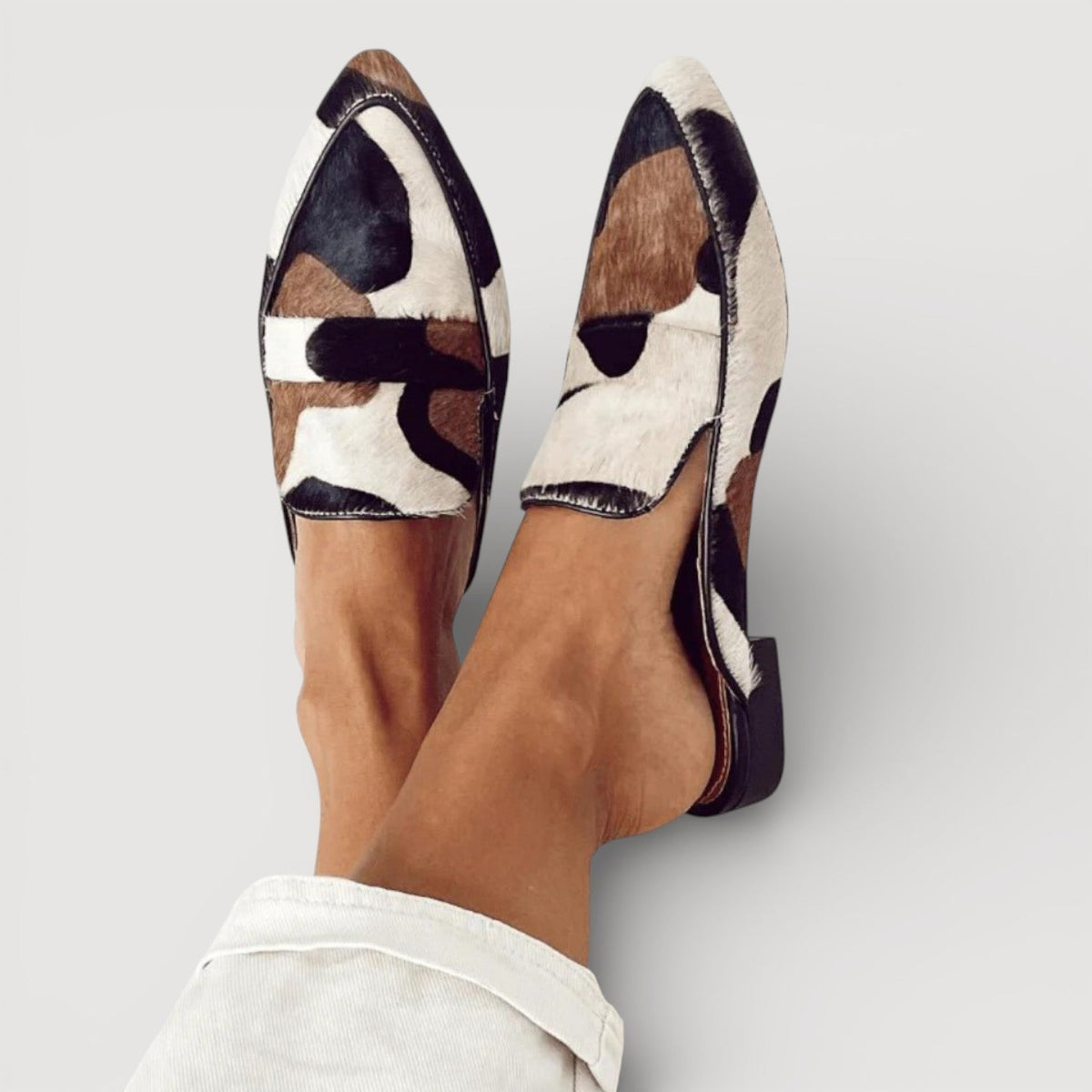 MARIA | Mocasines cómodos con print de vaca