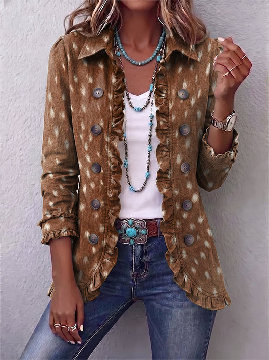 PALOMA | Chaqueta Animal Print con Volantes