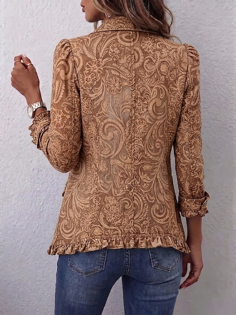BERTA | Chaqueta Floral Vintage con Volantes