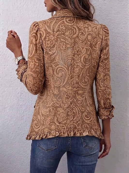 BERTA | Chaqueta Floral Vintage con Volantes