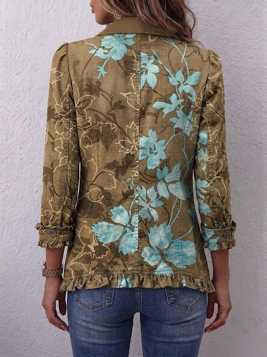 DOMINGA | Chaqueta Floral Degradada con Volantes