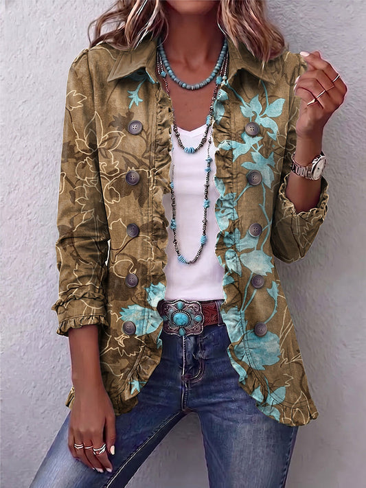 DOMINGA | Chaqueta Floral Degradada con Volantes