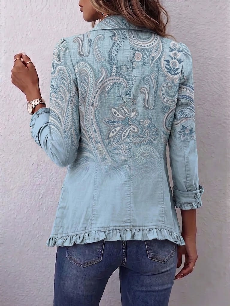 TERESA | Chaqueta Estampado Cachemira Vintage con Volantes