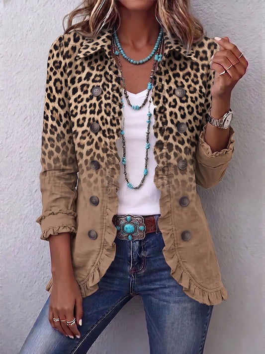 SILVIA | Chaqueta Leopardo Degradado con Volantes